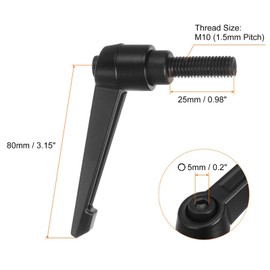 TA-VIGOR 6Pcs Adjustable Clamping Lever Handles, M10 x 25mm Locking Quick Release Push Button Ratchet Screw Knobs, Aluminum Alloy Male Thread Stud Bolts Handle for Machinery & Equipment