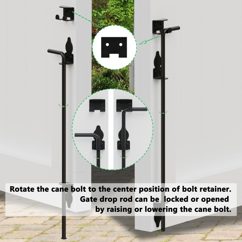 24 Inch Heavy Duty Cane Bolt Gate Drop Rod, Drop