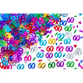 14g Multicolour 60th Birthday Confetti Foil Metallic Glitz Table Scatter Sprinkles Age Bday Party Decorations