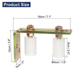 uxcell Gate Roller Guide Adjustable, 2.4" Sliding Gate Nylon Roller with L-Shape Bracket, Gate Roller Guide Support Assembly for Sliding Rolling Gate White