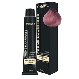 FemMas Haarfarbe Metallic Rosa I Professionelle Creme Haarfarbe mit Arganöl, Keratin & Ceramiden I Als dauerhafte Haarfärbung oder Tönung für strahlende, haltbare Farbergebnisse I 100 ml
