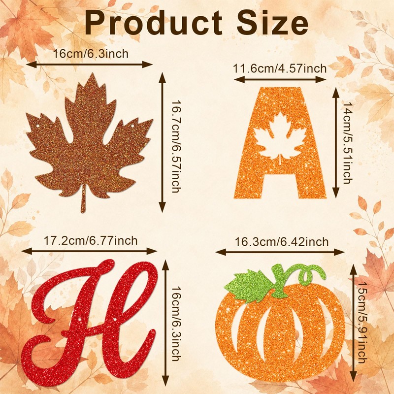 Autumn Decorations, 2Pcs Hello Autumn Banner, Harvest Festival Decorations