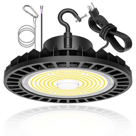 NUOGUAN 200W UFO LED High Bay Light 30000LM, 5000K High Bay LED Shop Light with 5ft Cable, ETL/DLC Listed, 0-10V Dimmable, AC100-277V, IP65 Waterproof Commercial Bay Lighting for Shop/Factory/Garage