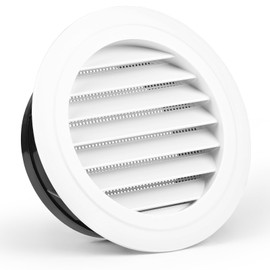 LALAGO 1 Stück Abschlussgitter Rund mit Insektenschutz 150 mm, Tellerventil Runde Lüftungsgitter Weiß ABS, Erstellbares Belüftungsgitter, Abluftgitter, Entlüftungsabdeckung für Abluftventilator