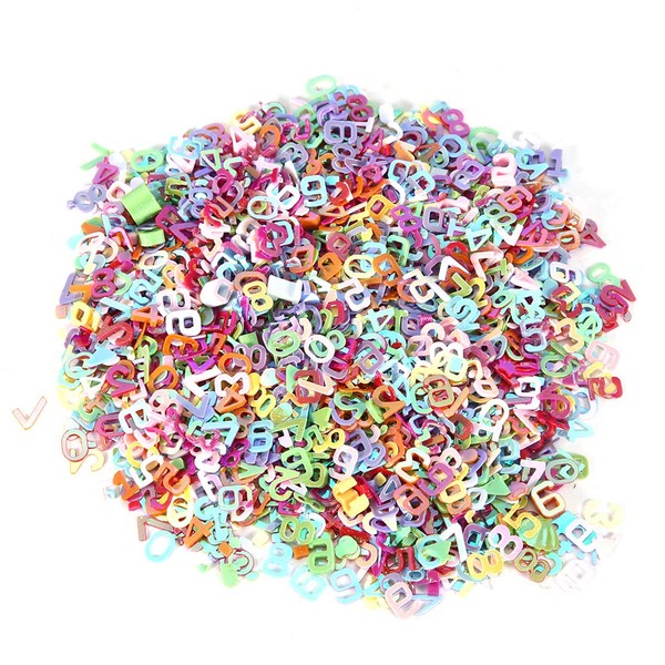 Confetti Holographic Multicoloured Manicure Glitter Confetti Sequins Nail Glitter for Birthday Wedding Party Supplies and Nail Art, 60 g / Bag (Number)