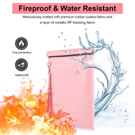 Shinylin 6 Pack Faraday Bags for Laptop Phone Car Key Tablet, EMP Proof Faraday Bags Waterproof Faraday Cage Device Signal Proof Faraday Blocker Pouch for Anti Theft Anti Tracking (Pink)