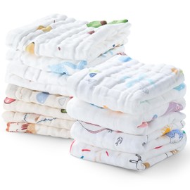 Pcs Paños de Muselina para Bebé,Trapitos para Bebé de 100%Algodón de 6Capas