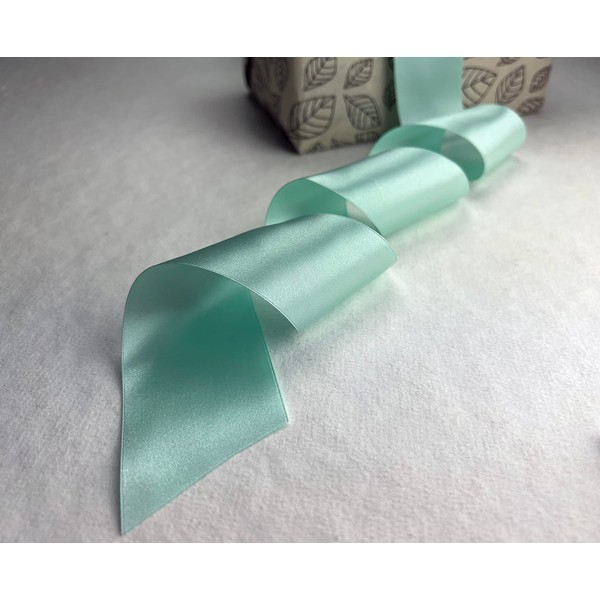 Earth Satin Ribbon Kaffir 2" Double Faced Polyester Decorating Ribbon