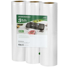 ROUUO 3Pack 11" x 10' Vacuum Sealer Bags Rolls,BPA Free,Heavy Duty,Leak-proof, Puncture Prevention,Freezer & Sous Vide Safe,Compatible with all vacuum sealer machines