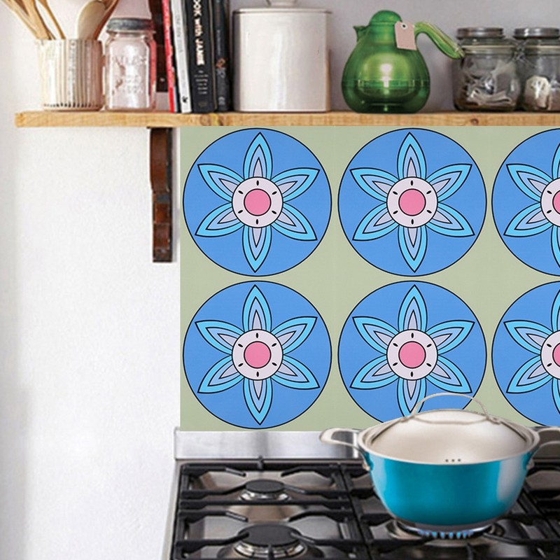 10Pcs 15x15cm Beautiful Kitchen Floor Sticker Non-Slip Removable Waterproof Wall