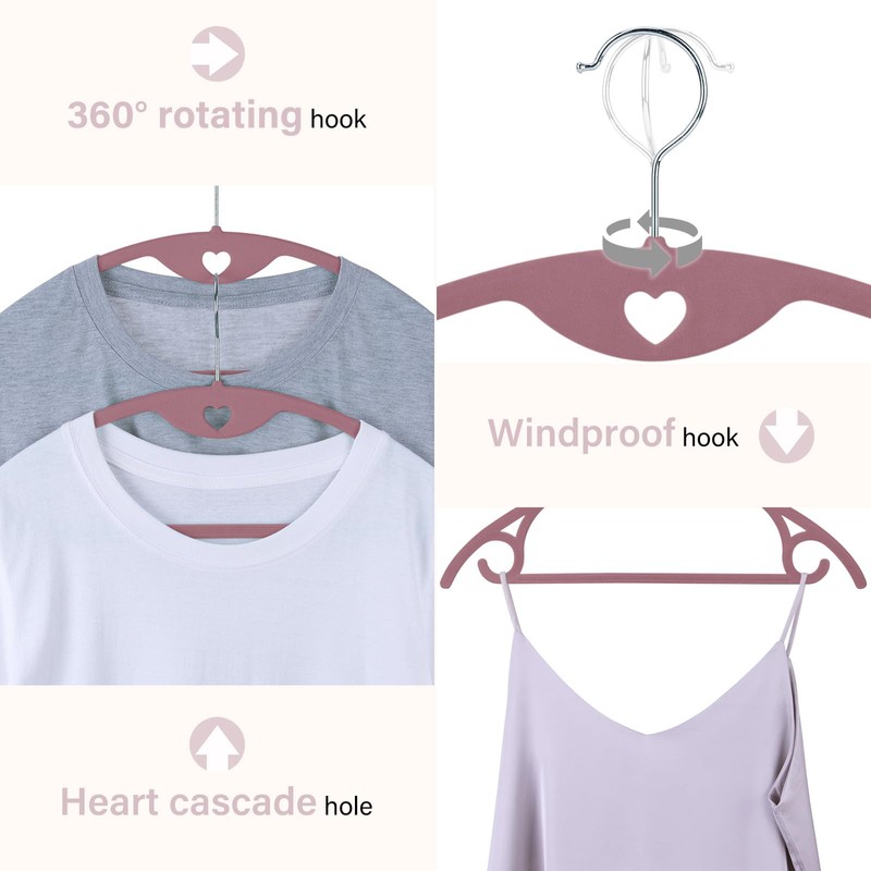 IEOKE Velvet Hangers, 50 Pack No Shoulder Bumps Ultra Thin