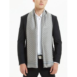 WANYING men's silk scarf faux silk spring autumn double-sided men's scarf casual business -