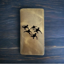 Unbranded Ducks Flying Rodeo Wallet Cowboy Western Buffalo Leather Premium Animal Wild NEW