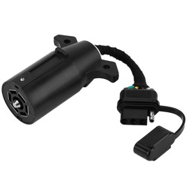 Trailer Adapter,6-24V 7 to 4 Pin Trailer Plug Adapter Blade Round Socket Connector Converter