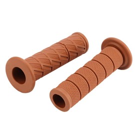 Motorcycle Grips, Motocross Grips Handlebar Grips Universal 2Pcs 22mm Vintage Motorcycle Handlebar Grips Diagonal Handle Bar Ends for Motocross ATV (Black) (Brown #02) (Light Tan) (Brown #04)