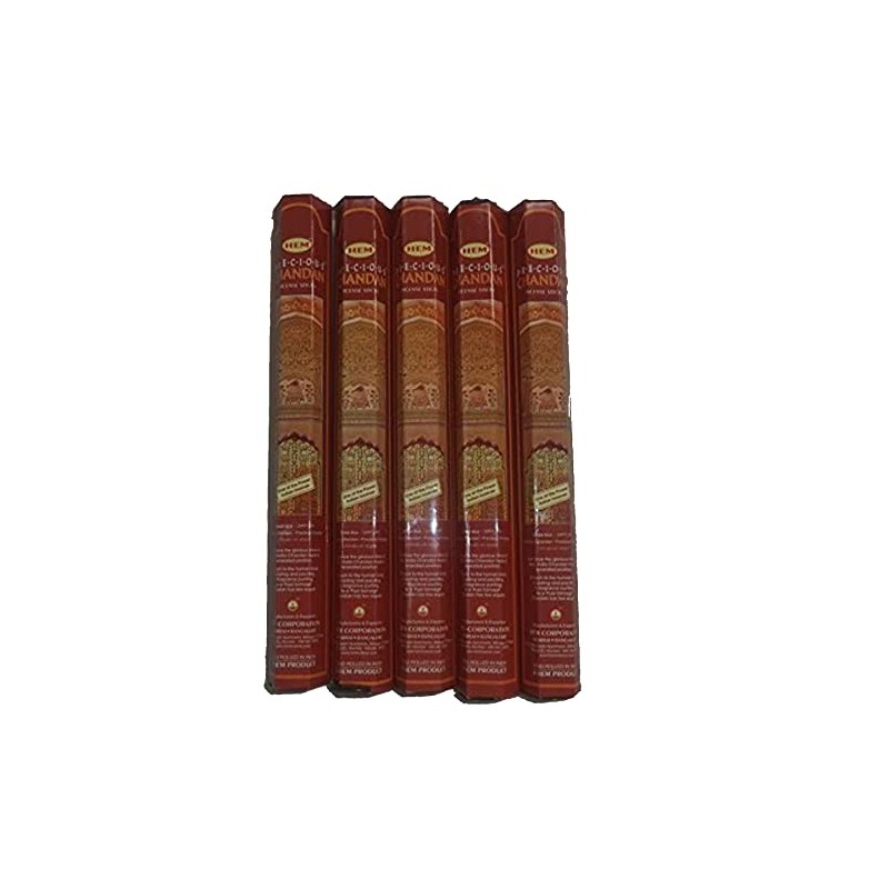 HEM Precious Chandan 100 Incense Sticks (5 x 20 stick