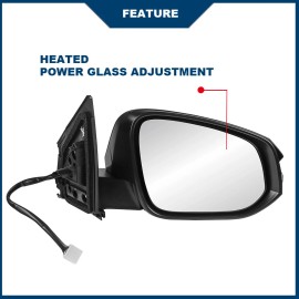 EVERESTCO Right Side Power Heated Mirror For 2013 -2015 Toyota RAV4 w/ LED Turn Signal