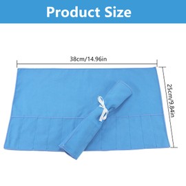 ikaufen 8/10Pcs Silver Storage Bags Anti Tarnish Flannel Protector Bags Blue Holder for Silverware Flatware Storage Organizer Silver Storage Cloth White Ribbon for Kitchen Utensils (10 Pcs)