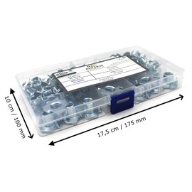 Set of 100 Drive-in Nuts with 4 Drive-In Tips Similar to DIN 6930 / Galvanised Steel Sizes M4 M5 M6 M8 M10