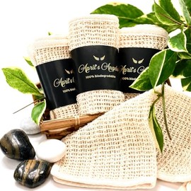 April Angels Toallita Sisal 100 Natural Exfoliación Suave Una Piel Más Duradera Reutilizable Rostro Cuerpo Biodegradable Elimina Células Muertas