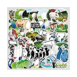Pack of 50 Golf Stickers for Fridge, Bumper, Laptop, Motorcycle, Computer, Bicycle, Funny Ball Game, Waterproof Vinyl Decal, Young Adult Gift, Kawaii Sports Aesthetic Graffiti Sticker