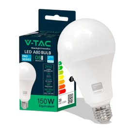 V-TAC LED Glühbirne A80 20W (entspricht 150W) - 2452 Lumen - 3000K Warmweiß - LED Glühlampe