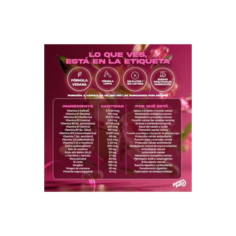 BPN PRO Multi+ Woman | Multivitamínico para Mujer 60 Cápsulas