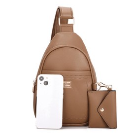 LA TERRE Small Sling Bag for Women, Leather Crossbody Bags Fanny Pack Chest Bag for Travel - Color: Olive