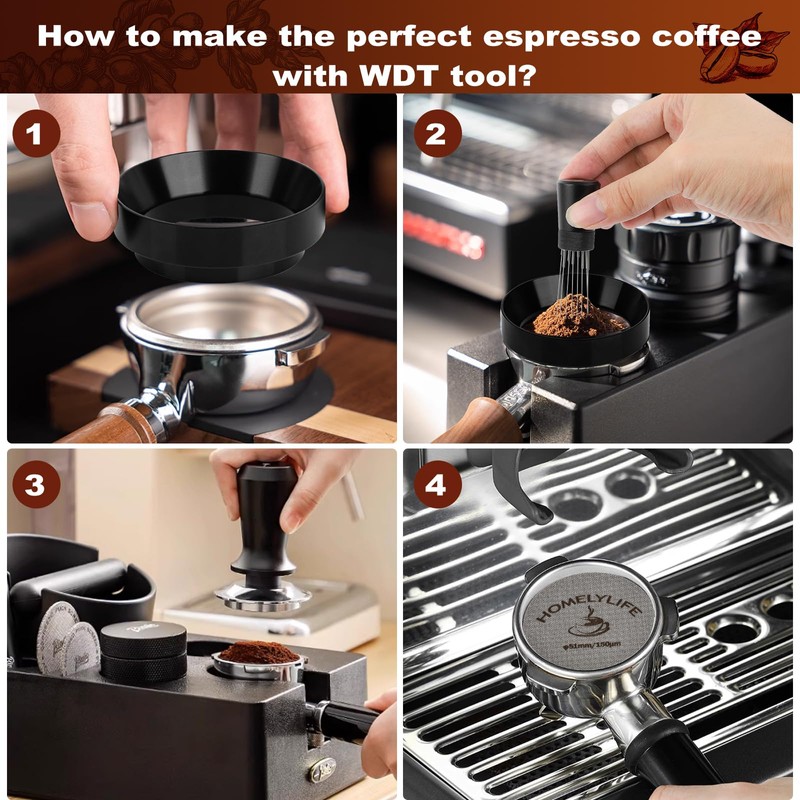 WDT Tool Espresso Puck Screen, 51mm Espresso Accessories Kit -