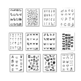 Tattoo sticker lettering tattoo mini set 12 types - Type B / 타투 스티커 레터링 문신 미니 세트 12 종 - B타입