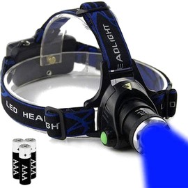 XYSRZ Blue Light Headlamp 3 Modes Zoomable Blue Headlamp for Hunting Fishing