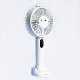 SPRAY FAN Portable Handheld Fan with Mist Spray, 3 Speeds, 25ml Tank, USB Rechargeable (White), Small
