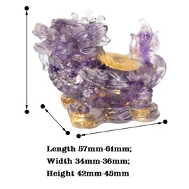 mookaitedecor Amethyst Crystal Dragon Turtle Figure Resin Dragon Turtle Animals Feng Shui Stone Statue for Home Office Decor Collectible Ornament, Pack of 2