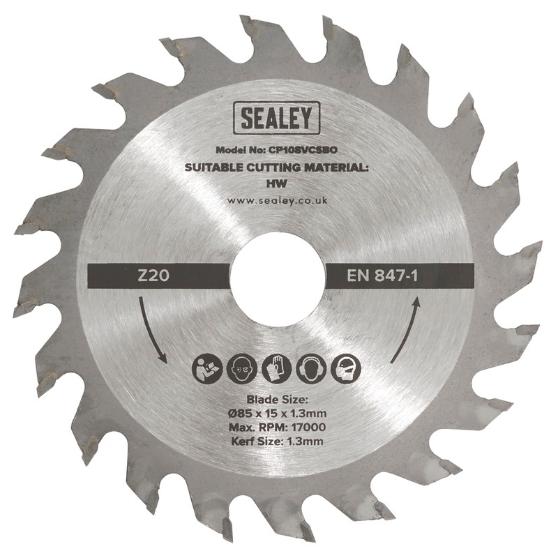 Sealey 20tpu Circular Saw Blade Ø85 x 15 x 1.3mm