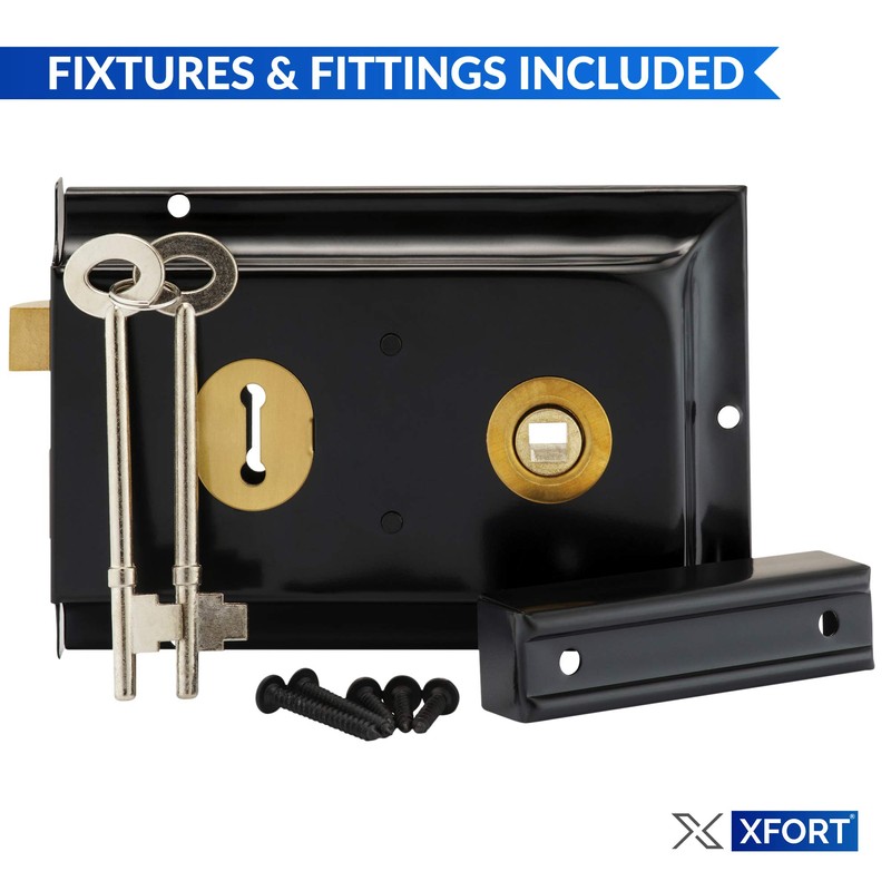 XFORT® Traditional 6" x 4" Rimlock, Surface Mounted Rim Sashlock