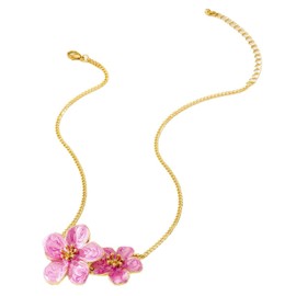 Chunky Gold Flower Pendant Necklace Vintage Statement Layered Daisy Camellia Flowers Chic Metal Floral Choker Necklace for Women Boho Spring Summer Wedding Prom Party Vacation Trendy Dress Jewelry (Pink)