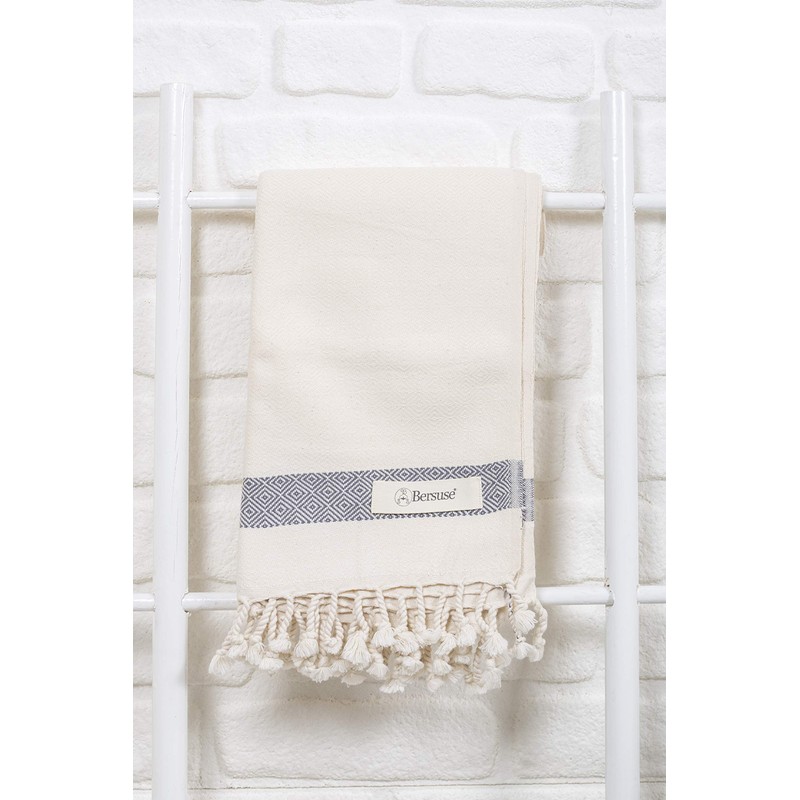 Bersuse 100% Cotton - Laodicea Turkish Towel - Natural White