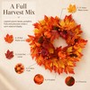 24" Artificial Halloween & Thanksgiving Wreath with Pumpkins & Maple