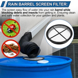 Rain Barrel Screen for Rain Barrel, 6 Inch Rain Barrel Cover for Rain Water Collection Barrel Diverter System, Rain Barrel Kit Vent Keep Mosquitos and Debris Out of Rain Barrels - Rain Barrel Parts