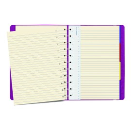 Filofax REFILLABLE NOTEBOOK CLASSIC, 10.8" x 8.5" Fuchsia - Elegant leather-look cover with moveable pages - Elastic closure, index, pocket and page marker (B115105U), Letter Size
