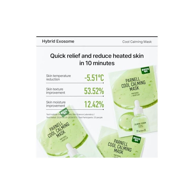 Parnell Mascarilla Calmante Refrescante Panthenol Heartleaf 10 Unidades, Cuidado de