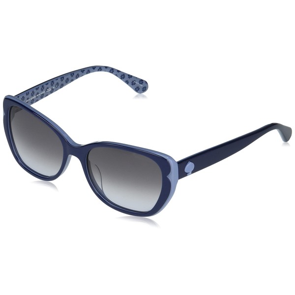 Kate Spade New York Augusta/G/S - anteojos de sol cuadradas para mujer, Azul/Gris Azul sombreado, 54mm, 17mm
