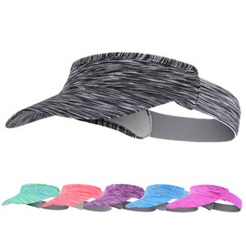 Ptduabenlu Sports Sun Visor Hats Stretchy Quick Dry Lightweight Packable Cooling Visor Cap for Women Men Tennis Cycling Running Golf Jogging Black