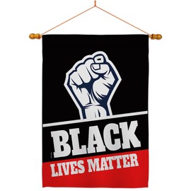 All Lives Matter Black Dowel Set Support Cause BLM Anti Racism Revolution Movement Equality Social Decoration Banner Small Garden Yard Gift Double-Sided, House Flag 28" x 40", Thick Fabric
