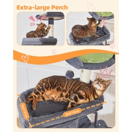 Taoqimiao MS032G 83In Cat Tree for Indoor Cats Large Adult, XXL-Cat Tower, Suitable 20lb+ Heavy Duty Large Cats, 2 Luxurious Cat Cando with 8 Scratching Posts,Oversized Metal Hammocks,Smoke Gray