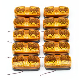 Pack 10 Trailer RV Amber 2"x4" Bullseye Marker Light w/Advanced SMD LED