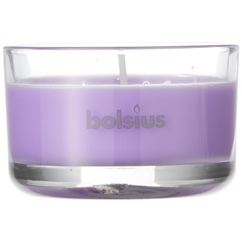 BOLSIUS Kleine Duftkerze aus Glas, Lavendel, Wachs, Violett