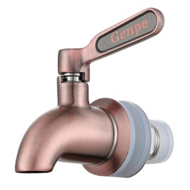 Genpe Durable 304 Stainless Steel Spigot for Beverage Dispenser Copper Finished, Spigots for Glass Jar & Drink Dispenser Replacement Antique Copper