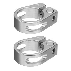 sourcing map 2pcs Bike Seat Post Clamp 28.6mm Clip Aluminum Alloy Bicycle Locking Seat Post Ring with M4 Hex Screw for 25.4mm Bicycle Mountain Road Bike Tube, Silver