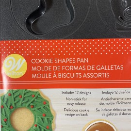 Wilton Cookie 12 Shapes Pan Nonstick Baking Mold Holiday Christmas New